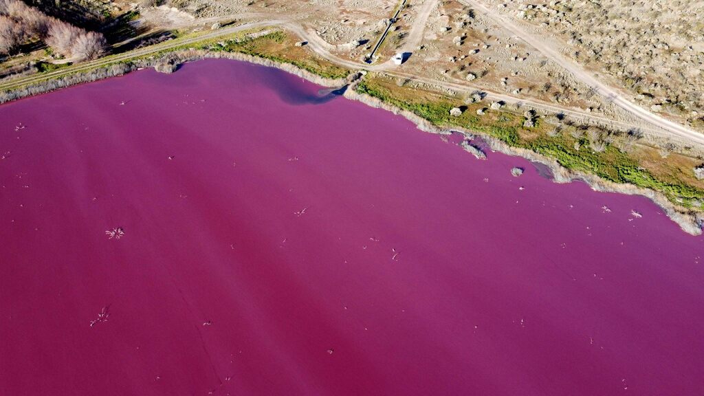 Lake pink emissions in Argentina