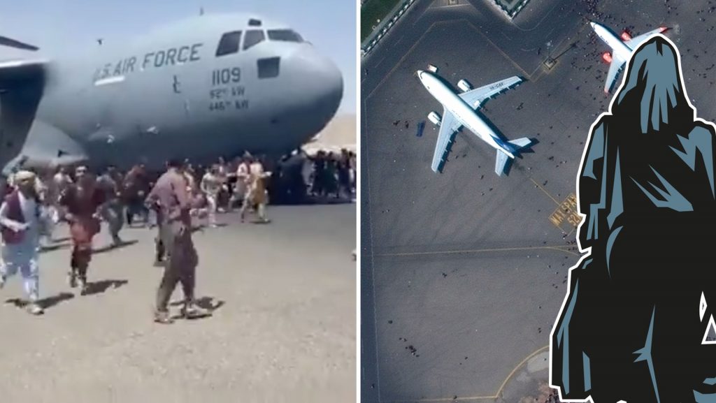 Chaos at Kabul Airport – Woman was about to flee but was pushed away