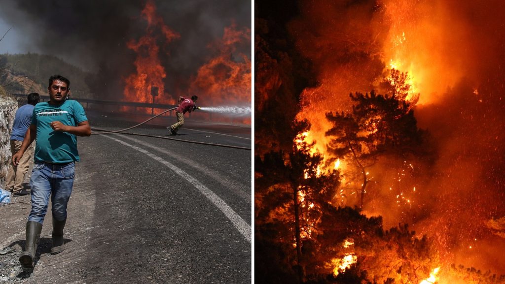Forest fires continue to spread across Europe