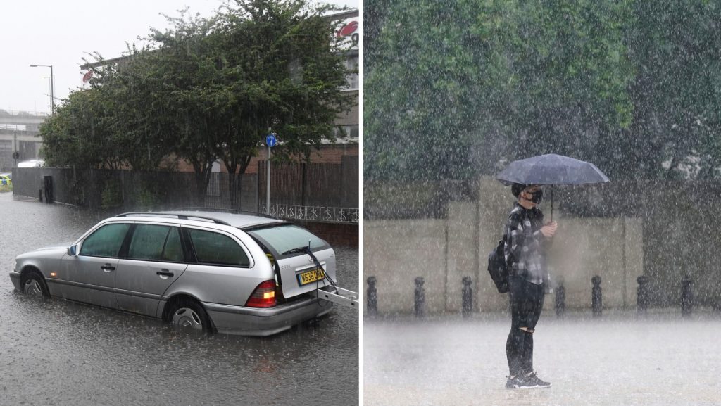 Heavy rain in London: “Never seen before”