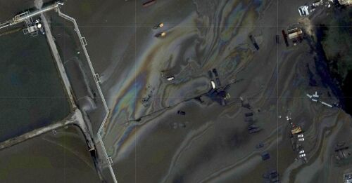 Large oil spill in the Gulf of Mexico after Ida