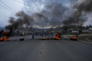 Fuel protests in Ecuador.  Here is a roadblock in Bugeli, south of the capital, Quito.