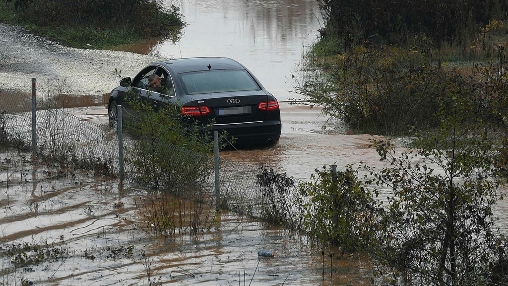 Floods in Sarajevo after heavy rain