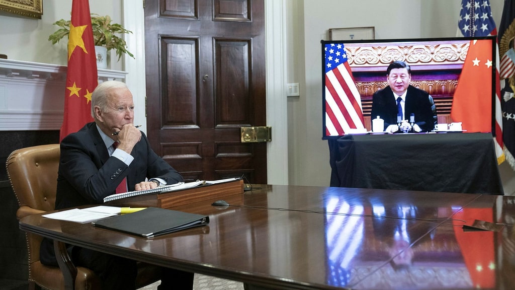 Joe Biden and Xi Jinping at a meeting on competition and cooperation - the warm tone is likely to be short-lived.