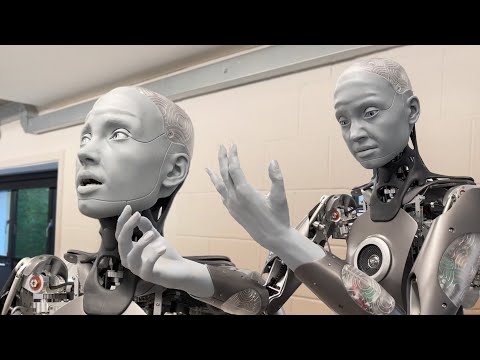 A closer look at Android Ameca.  Interview with a humanoid robot