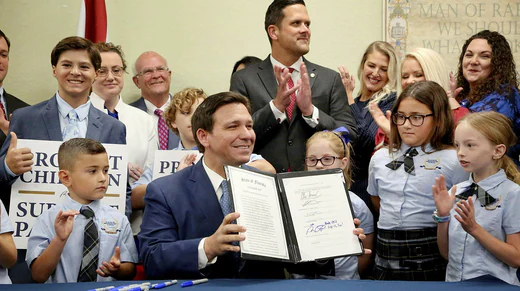 Florida Republican Governor Ron DeSantis signed into law the so-called law 