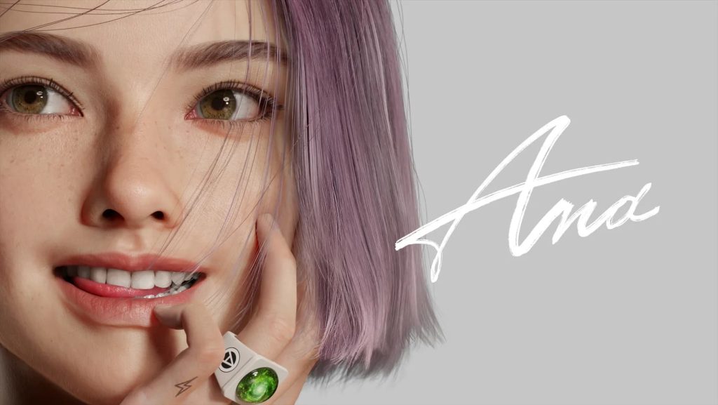 Crafton shows the digital character ANA.  It will be representative of Web 3.0.