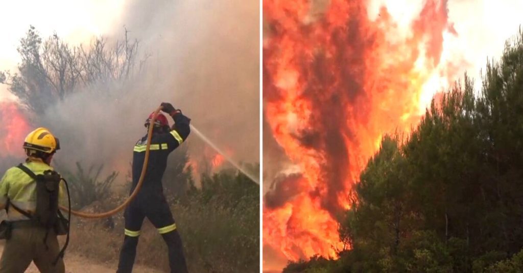 Heat wave and wildfires in Spain