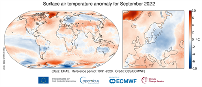 Copernicus: exceptional temperatures were recorded in Greenland and the fourth warmest September in the world