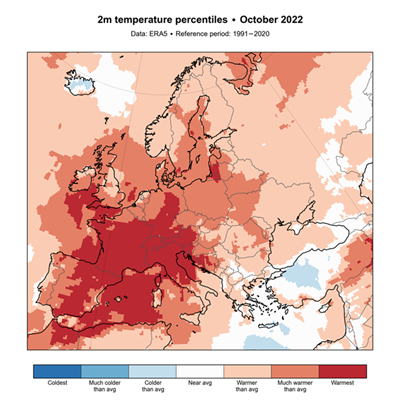 Copernicus: Hottest October on record in Europe