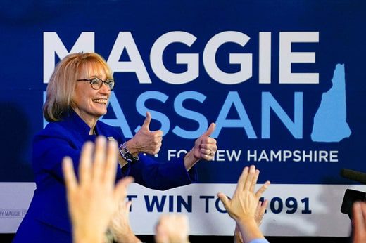 Democrat Maggie Hassan at a vigil in Manchester, New Hampshire overnight.