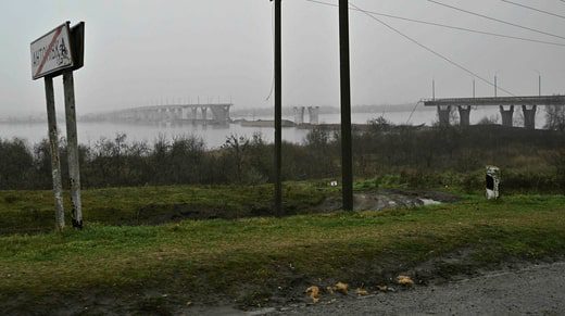 The Ukrainian offensive to the south was hampered by the destruction of many bridges and dams over the Dnieper River.