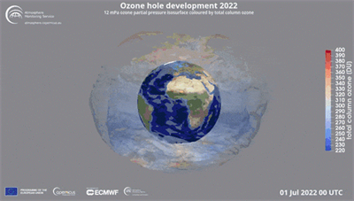Copernicus: Unusual Antarctic Ozone Hole During 2020-22